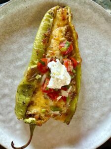Lentil Taco Meat Stuffed Hatch Chili