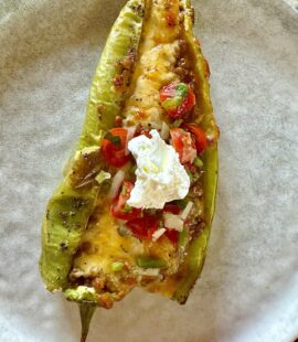 Lentil Taco Meat Stuffed Hatch Chili