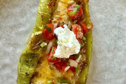 Lentil Taco Meat Stuffed Hatch Chili