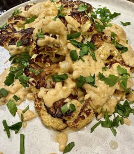 Roasted Cauliflower Cashew Cream Sauce
